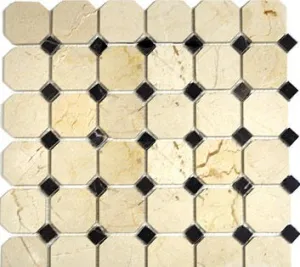 Crema Marfil 2" Octagon Mosaic Tile Polished