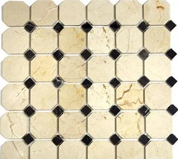 Crema Marfil 2" Octagon Mosaic Tile Polished