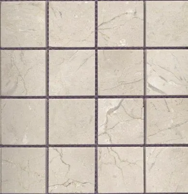 Crema Marfil 2"X2" Square Mosaic Polished Tile - 1 Sheet