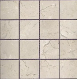 Crema Marfil 2"X2" Square Mosaic Polished Tile - 1 Sheet