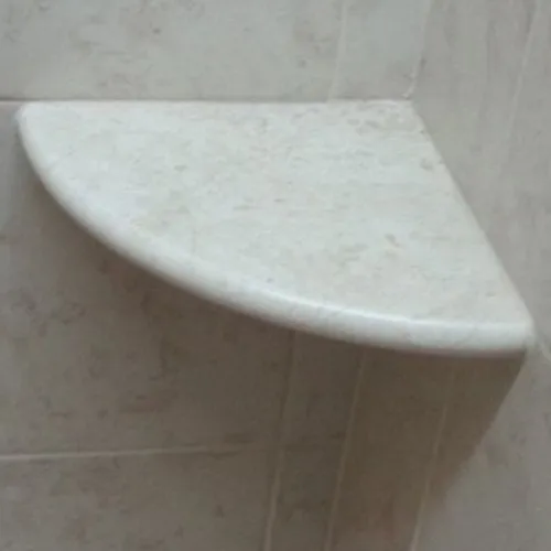 Crema Marfil Marble Both Side Polished Bathroom Corner Shelf 9''x9'' by Tile Spot