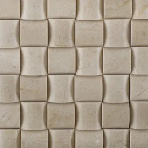 Crema Marfil Marble Polished 3D Small Bread Mosaic Tile - Box of 5 sq. ft.