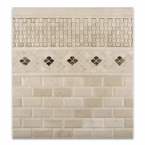Crema Marfil Marble Polished Fan Mosaic Tile - Lot of 50 sq. ft.