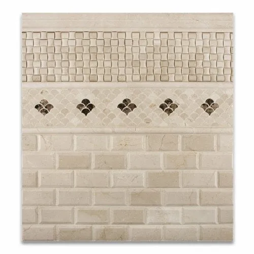 Crema Marfil Marble Polished Fan Mosaic Tile - Lot of 50 sq. ft.