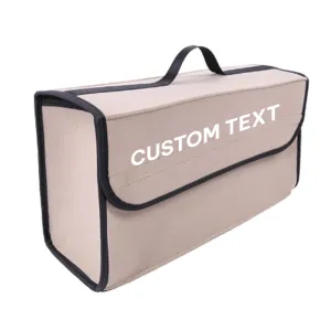 Custom Text For Soft Felt Car Bag Organizer, Compatible with All Cars, Folding Car Storage Box Non Slip Fireproof Car Trunk Organizer PU12990