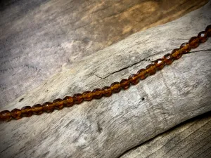 Czech Glass Fire Polished Bead Strand - Faceted Rounds - 5mm - 5”