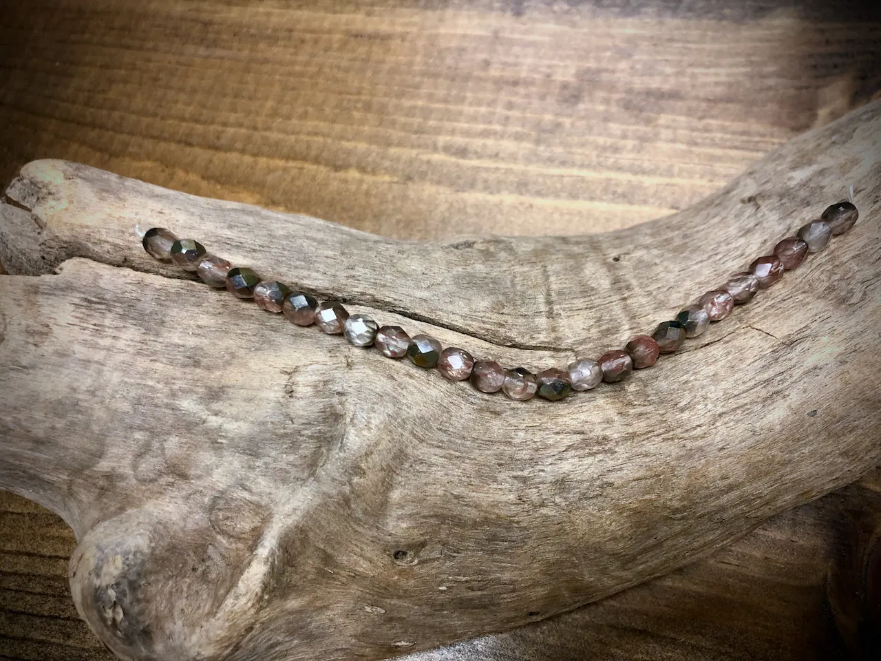 Czech Glass Fire Polished Bead Strand - Faceted Rounds - 5mm - 5”