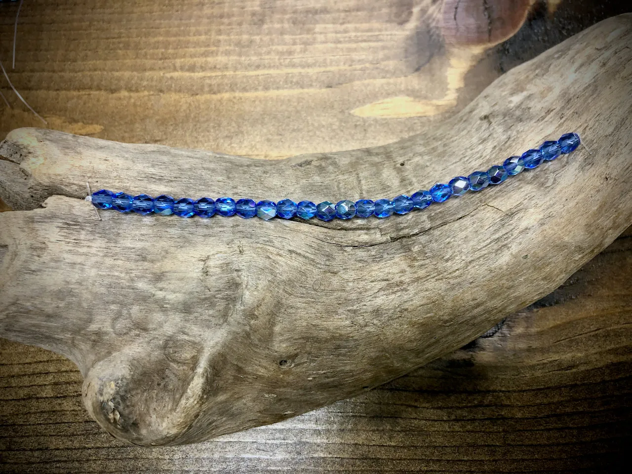Czech Glass Fire Polished Bead Strand - Faceted Rounds - 5mm - 5”