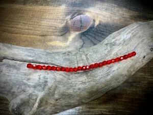 Czech Glass Fire Polished Bead Strand - Faceted Rounds - 5mm - 5”