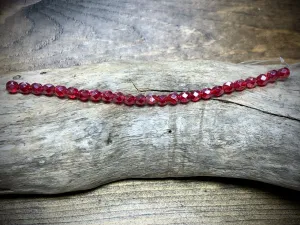 Czech Glass Fire Polished Bead Strand - Faceted Rounds - 5mm - 5”