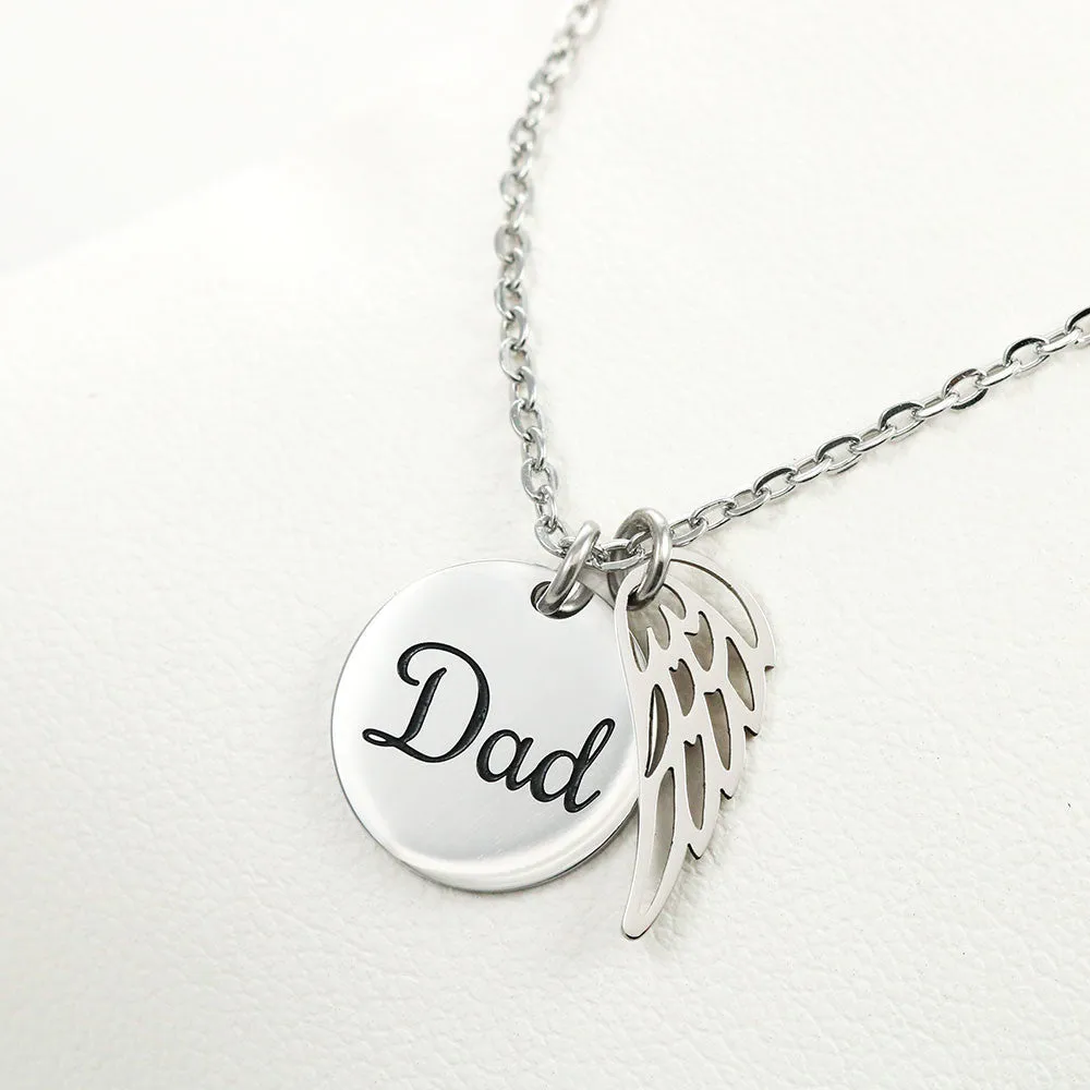 Dad Remembrance - Angel Wing Necklace