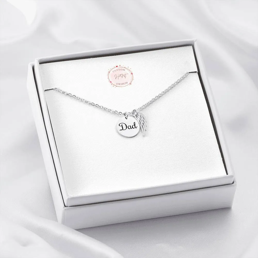 Dad Remembrance - Angel Wing Necklace