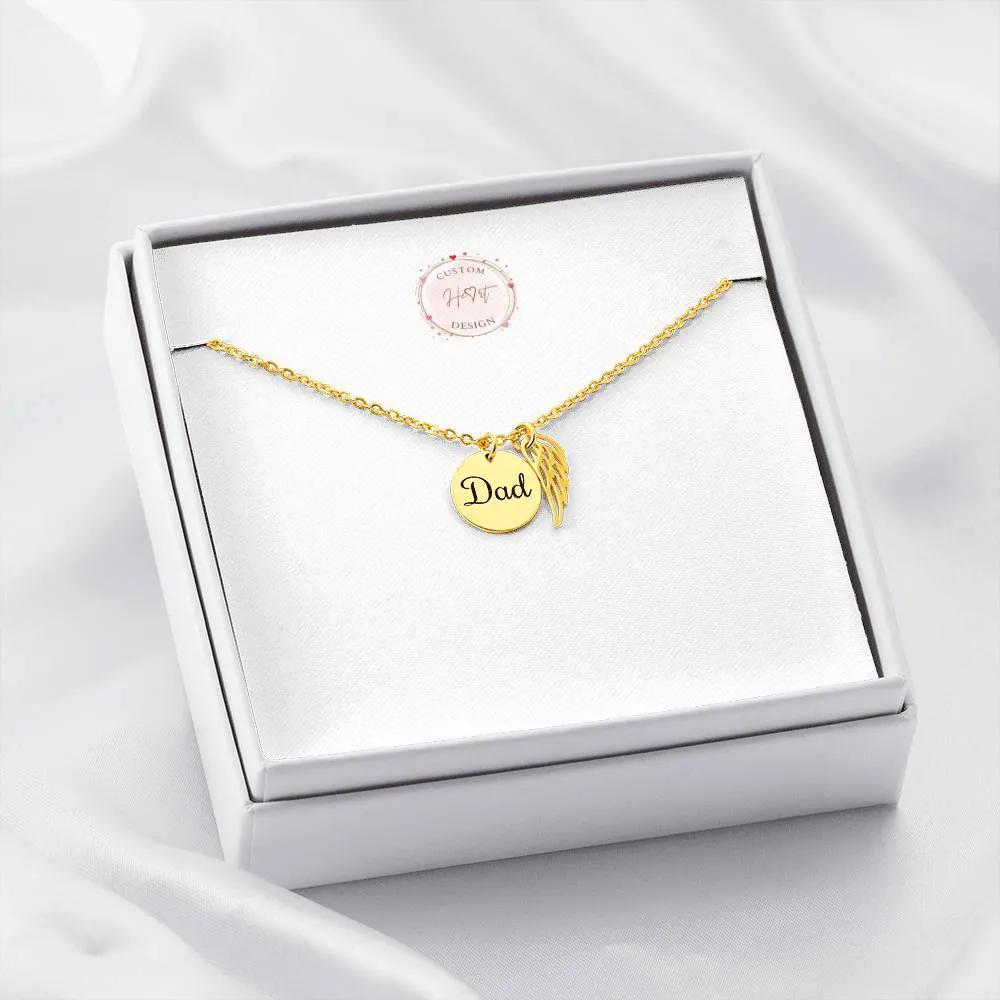 Dad Remembrance - Angel Wing Necklace