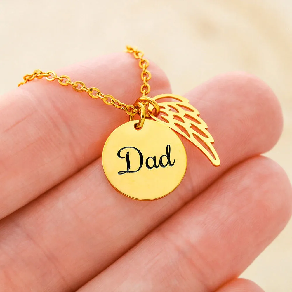 Dad Remembrance - Angel Wing Necklace
