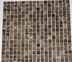 Dark Emperador Marble Polished Mosaic Tiles 4x4 Sample of 5/8 x 5/8