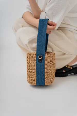 Denim Strap Basket Bag