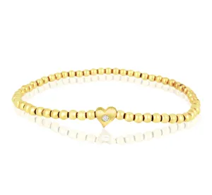 Diamond@Heart Bead Bracelet