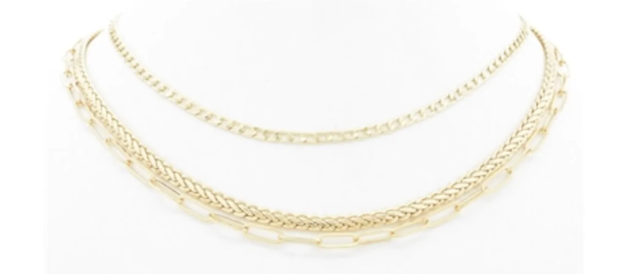Different Textured Chain Necklace