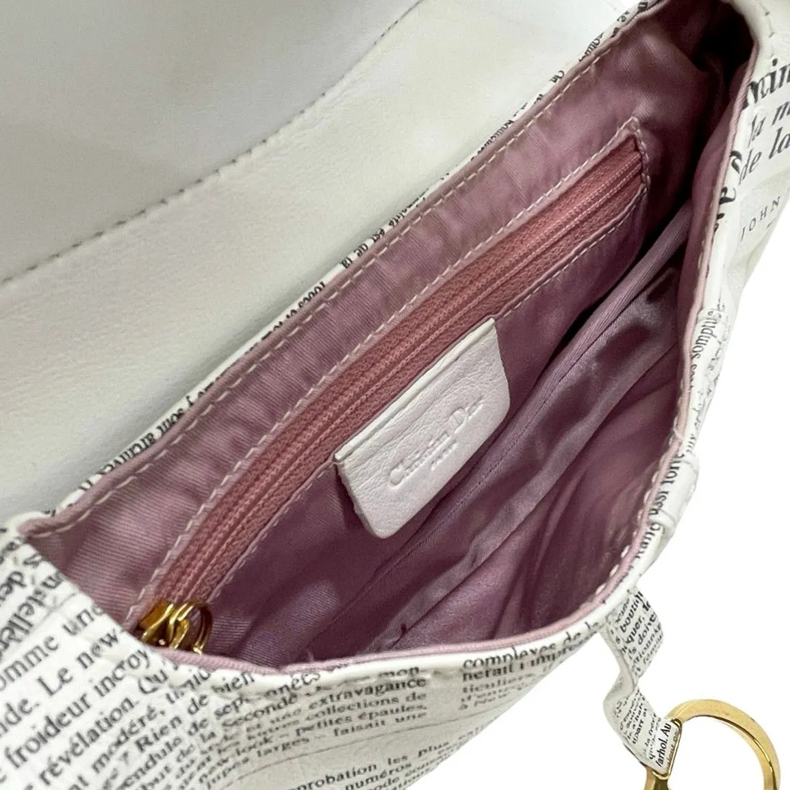 Dior Newsprint Saddle Bag
