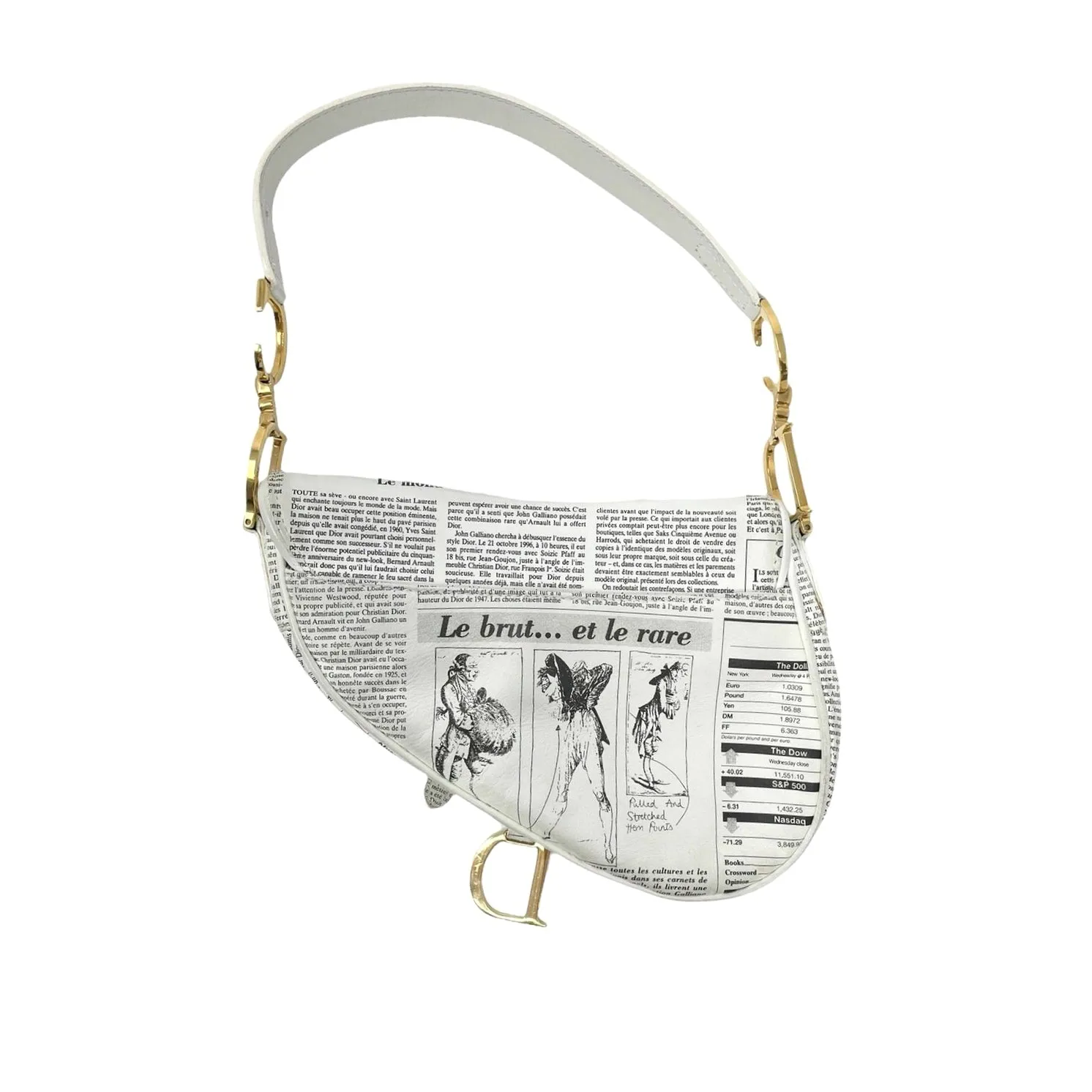 Dior Newsprint Saddle Bag