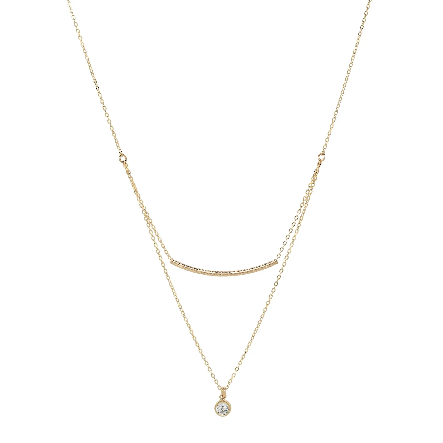 Double Strand Tube   CZ Necklace