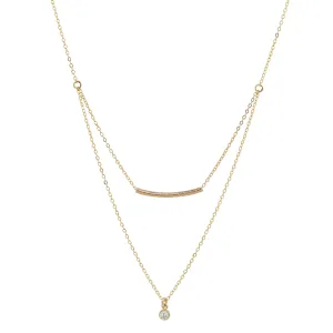 Double Strand Tube   CZ Necklace