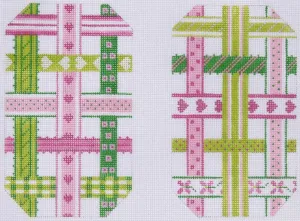 EGC-02f: Glasses Case – Woven Ribbons – pinks & greens (full-size)