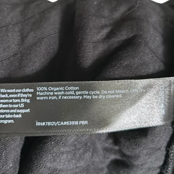 Eileen Fisher Cardigan Long Line Organic Cotton Black Medium