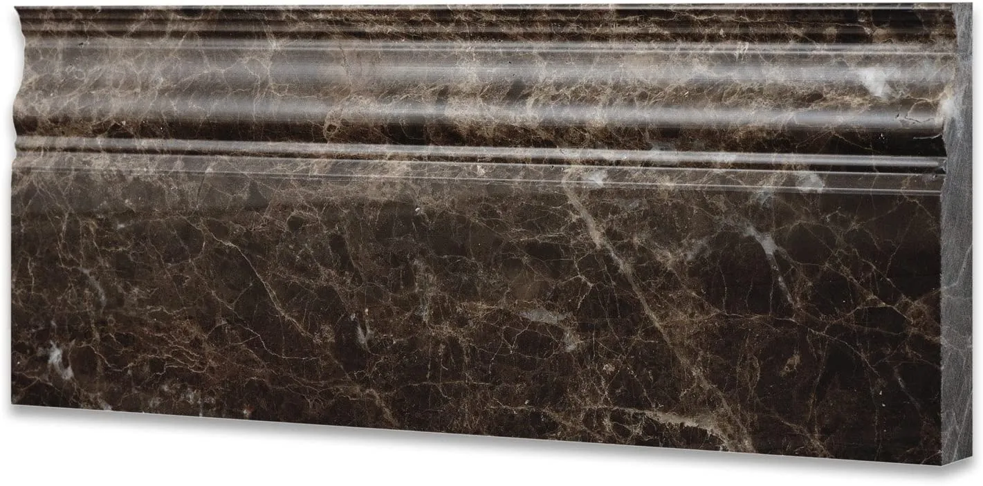 Emperador Dark Marble Polished 5 X 12 Baseboard - Lot of 50 pcs.