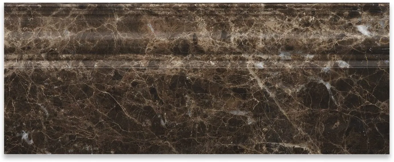 Emperador Dark Marble Polished 5 X 12 Baseboard - Lot of 50 pcs.