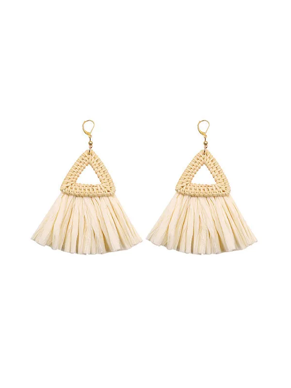 Ethnic Style Triangle Woven Earrings