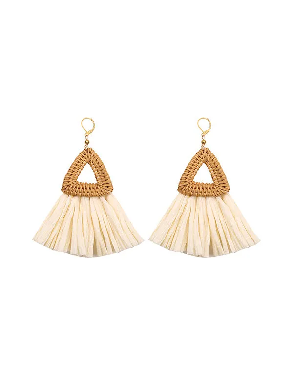 Ethnic Style Triangle Woven Earrings