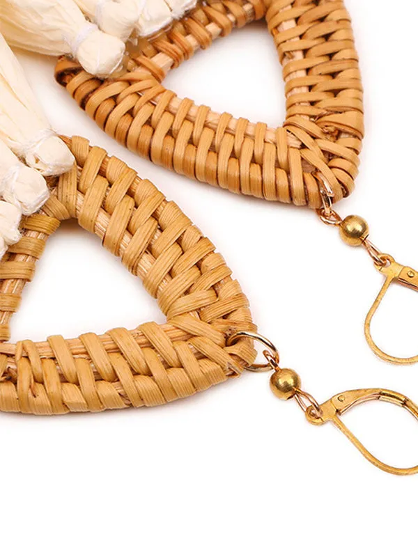 Ethnic Style Triangle Woven Earrings