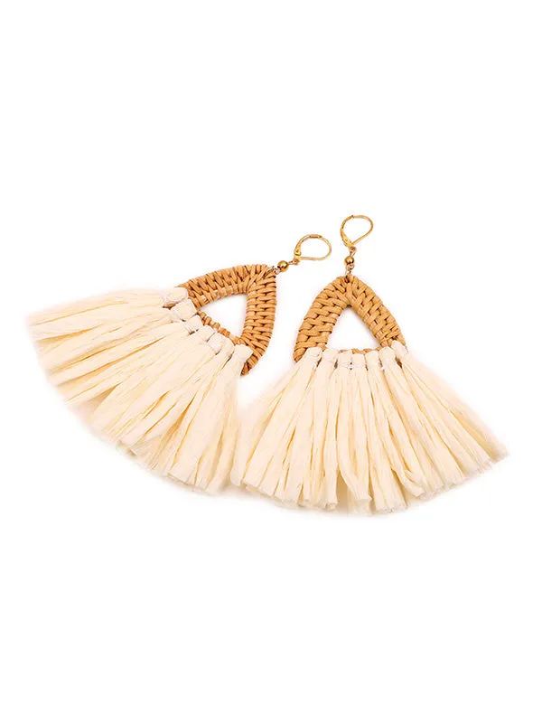 Ethnic Style Triangle Woven Earrings