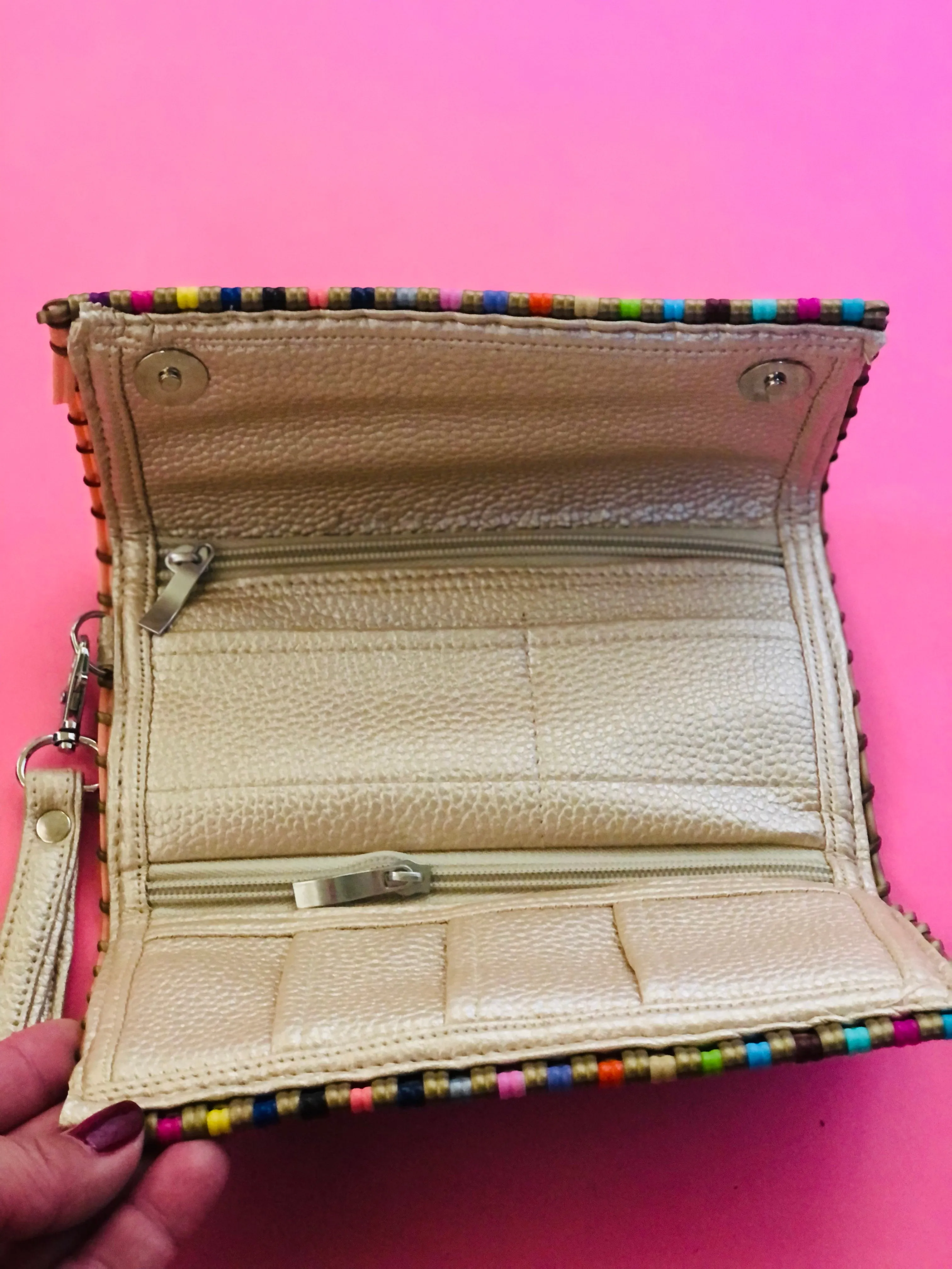 Fabiola Wallet Gold Multi Colored