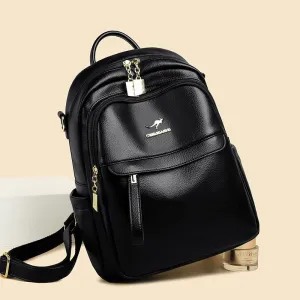 Fashion Mother Soft Leather Large Capacity Backpacks
