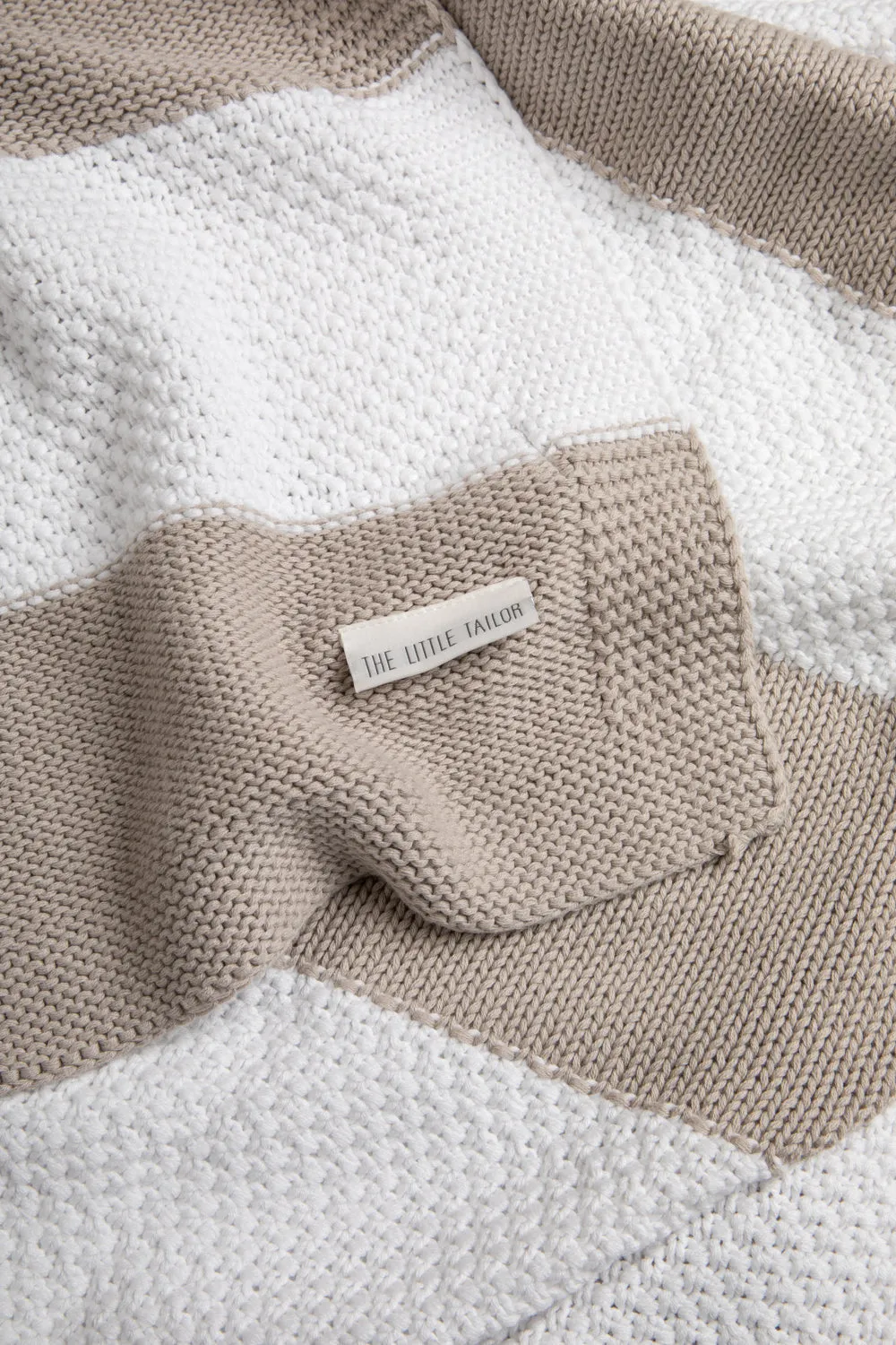 Fawn/White - Stripe Shawl