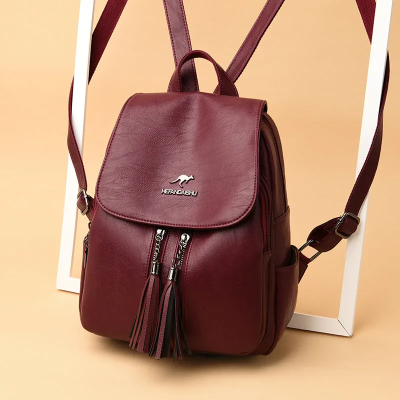 Female Versatile Large Capacity Soft Leather Bags