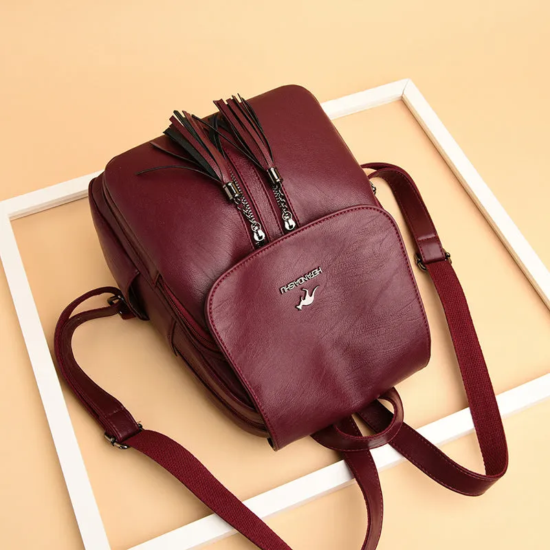 Female Versatile Large Capacity Soft Leather Bags