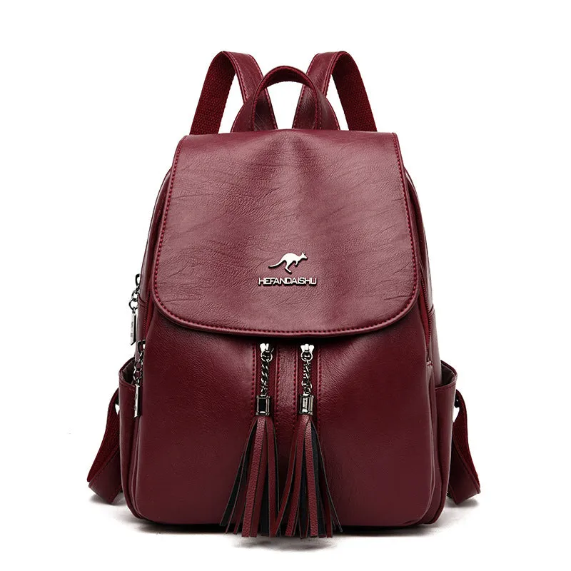 Female Versatile Large Capacity Soft Leather Bags