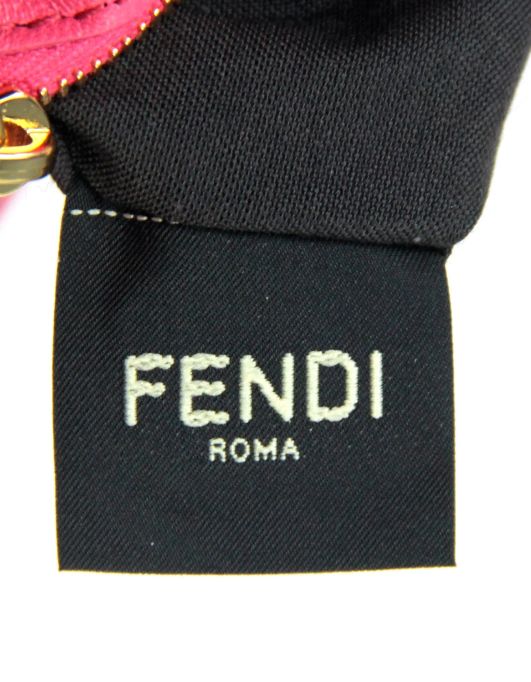 Fendi Pink Nappa Embossed Logo FF 1974 Medium Baguette NM Bag w/ Two Straps