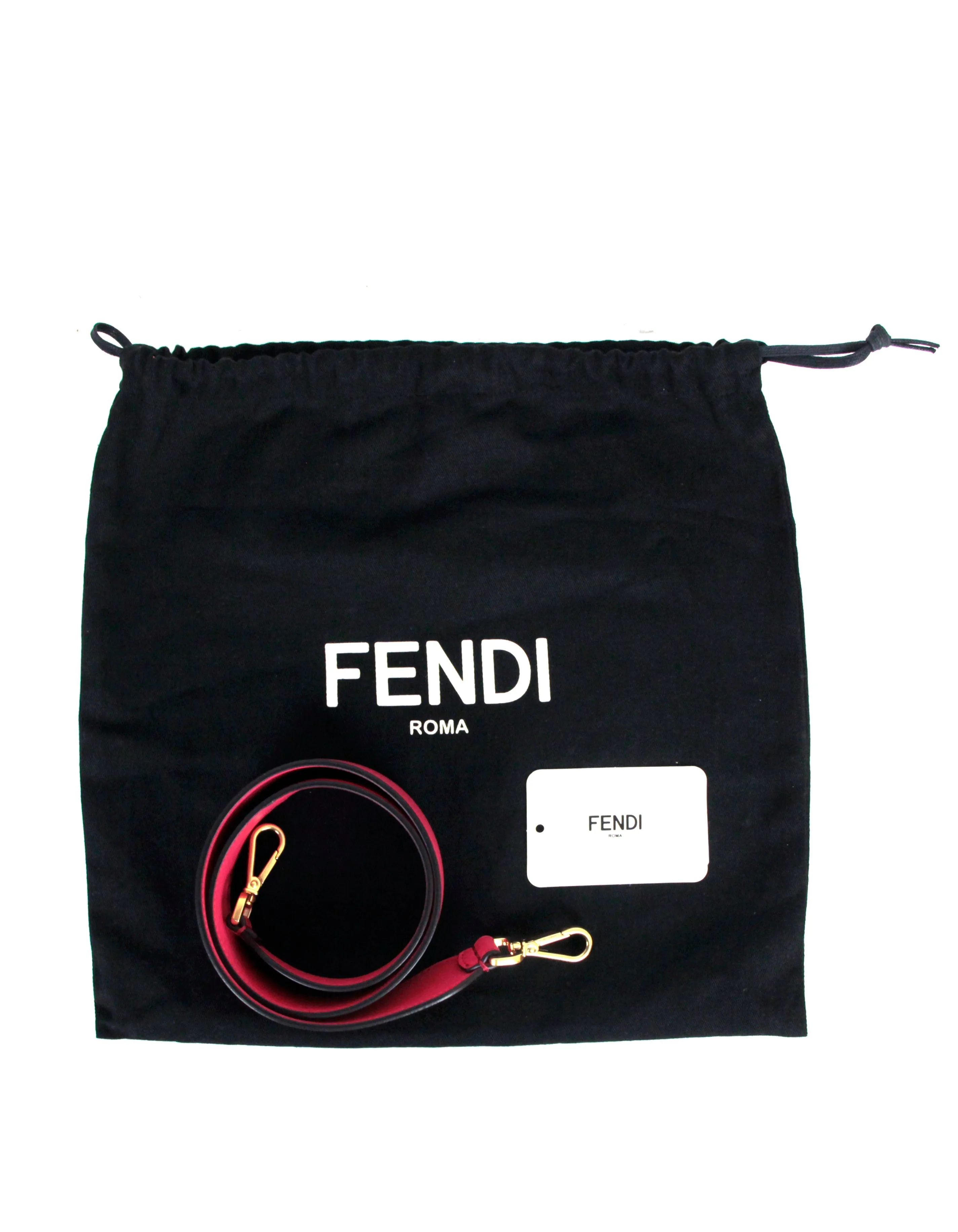 Fendi Pink Nappa Embossed Logo FF 1974 Medium Baguette NM Bag w/ Two Straps
