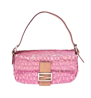 Fendi Pink Sequin Baguette