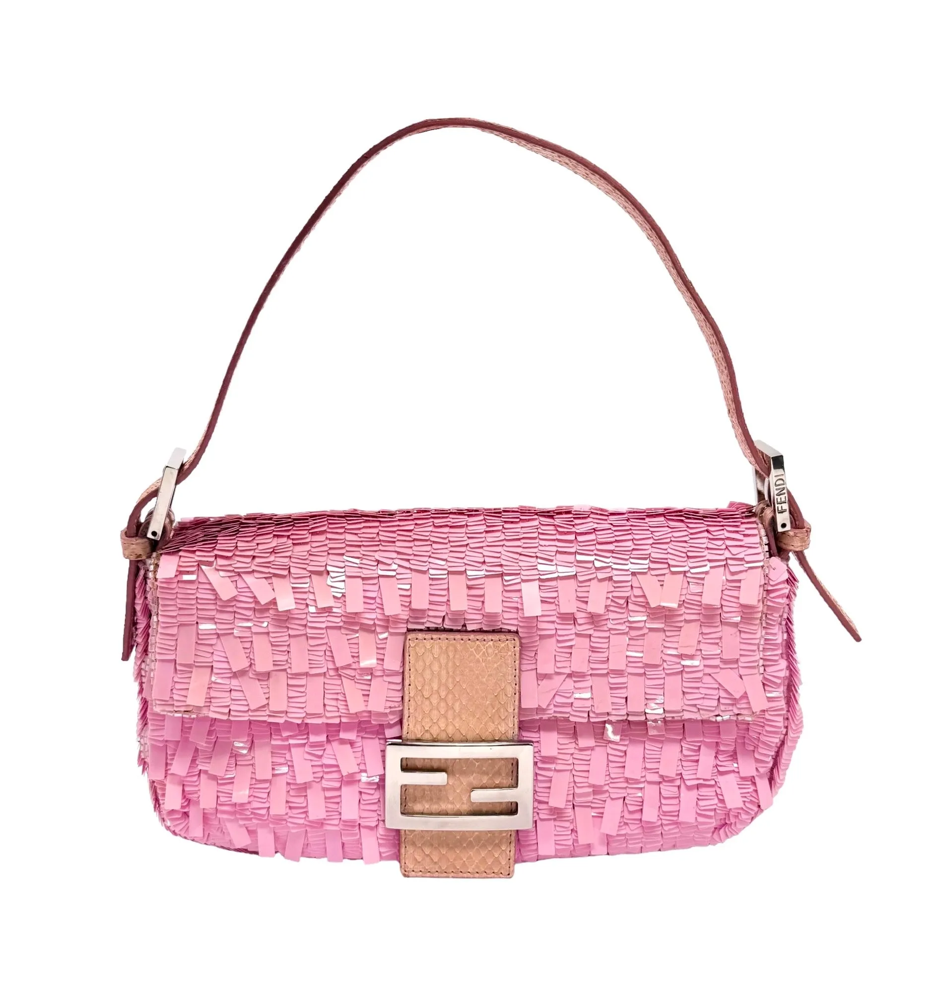 Fendi Pink Sequin Baguette