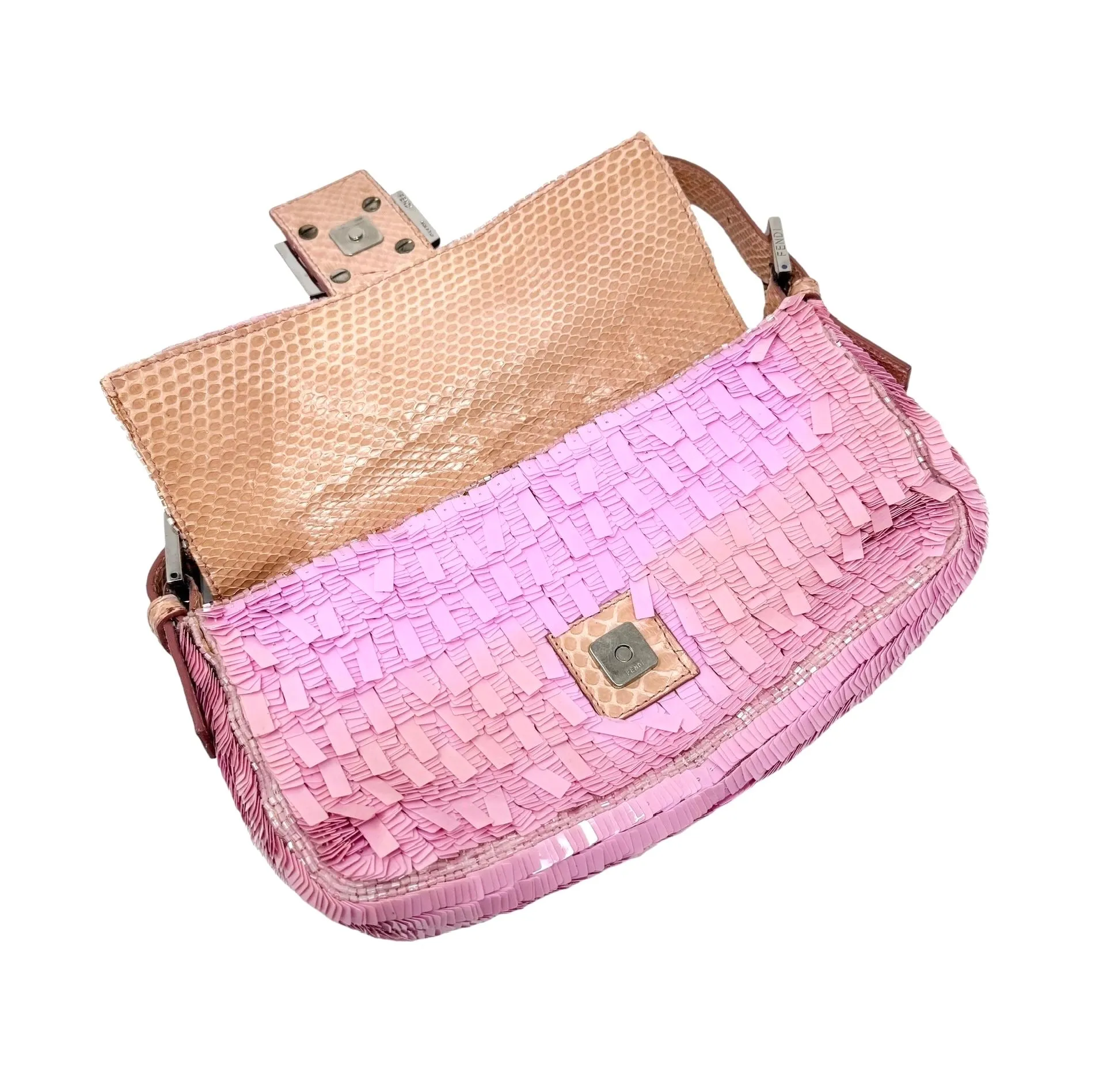 Fendi Pink Sequin Baguette