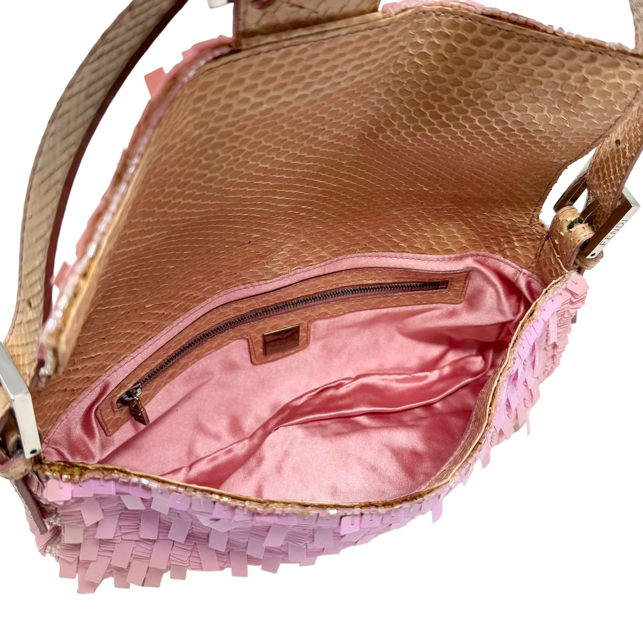 Fendi Pink Sequin Baguette