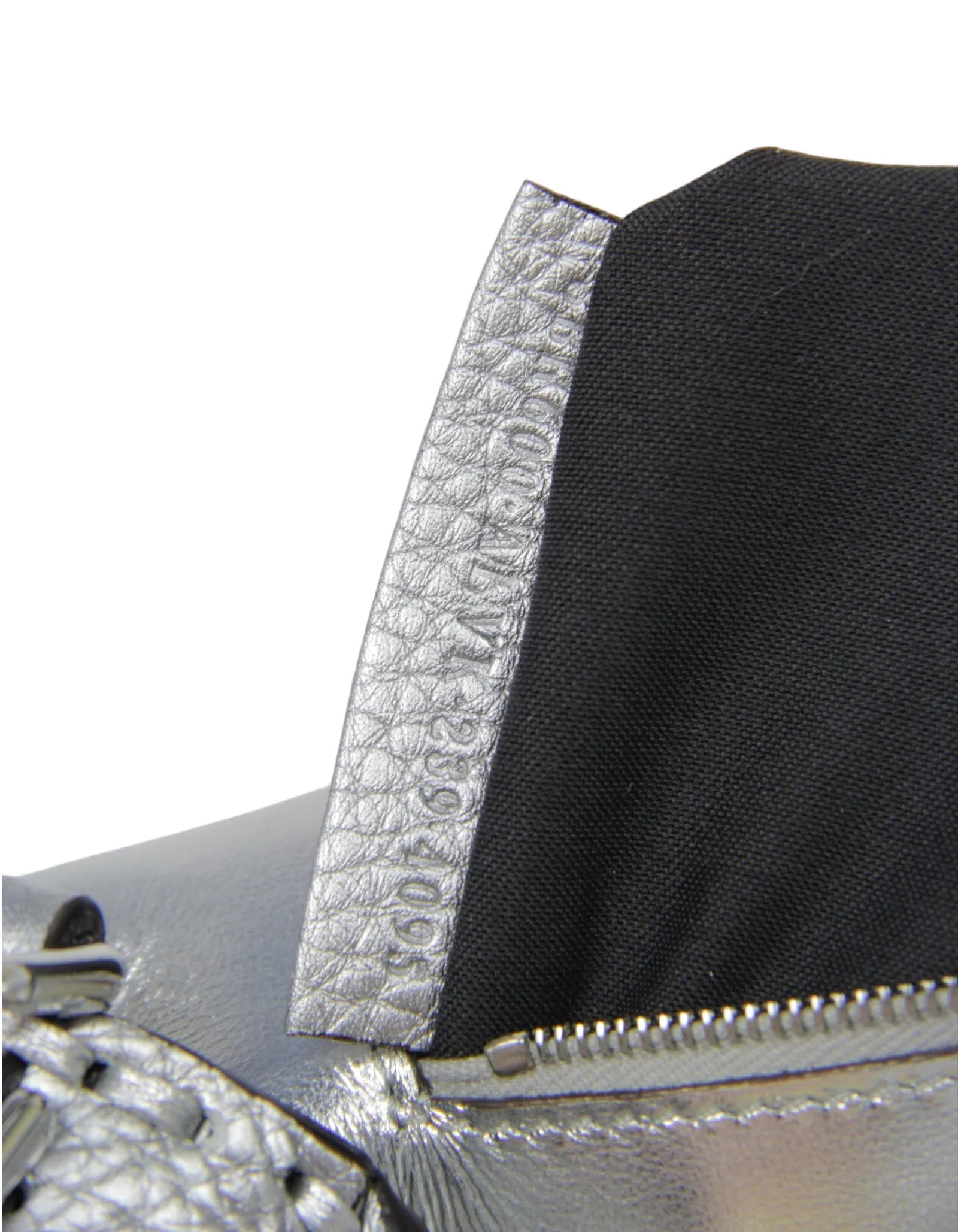 Fendi Silver Selleria Leather Baguette Bag w/ Oversized Topstitching
