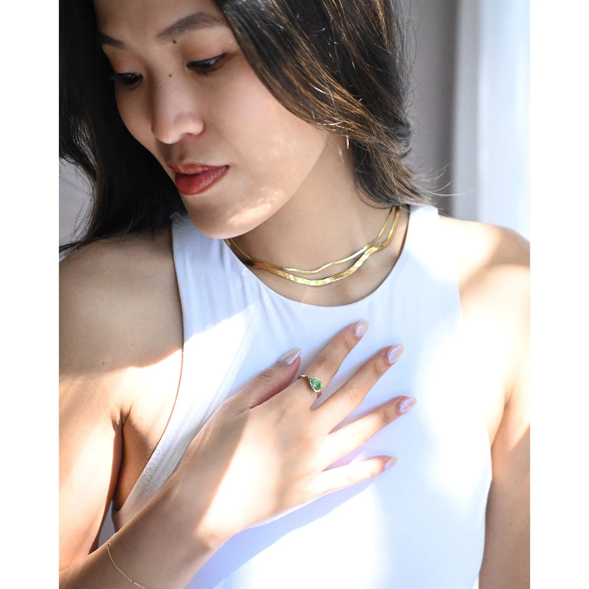 Fine Herringbone Chain Necklace