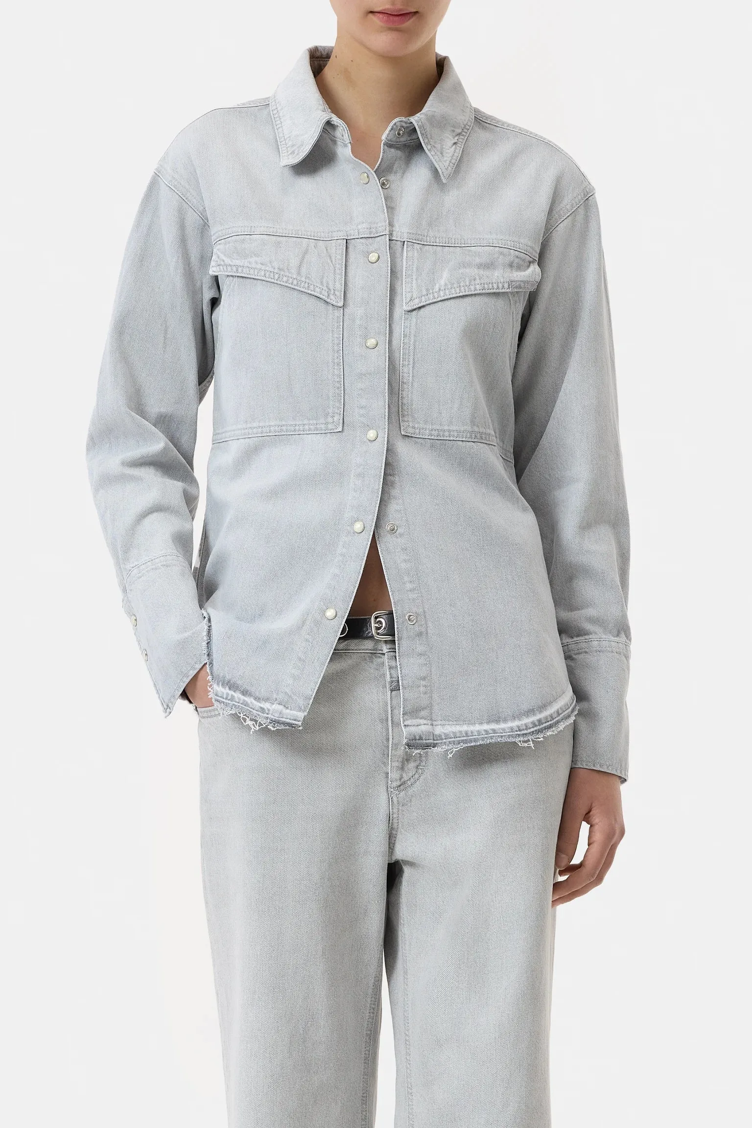 Fitted Utility Shirt Grey
