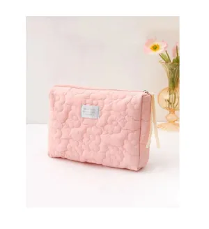 Floral Quilted Makeup Bag
